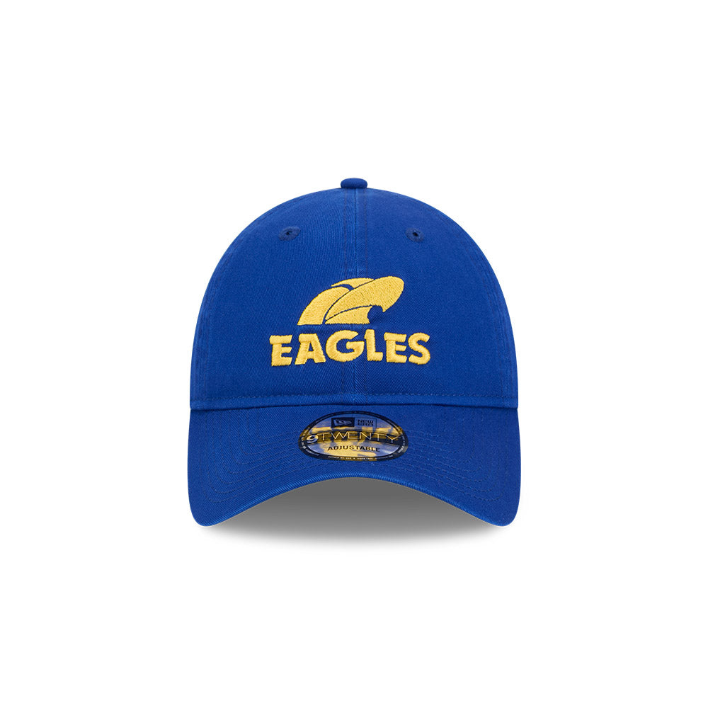 West Coast Eagles Hat - AFL 2025 Retro Washed 9Twenty Strapback Cap - New Era